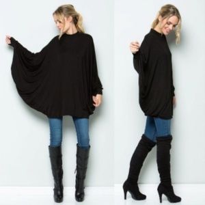 Poncho Style Tunic Top